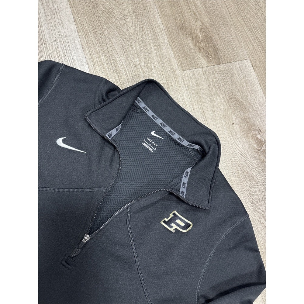 Nike Men's Purdue Boilermakers Black Large Dri-FIT Mid Weight Half-Zip Jacket